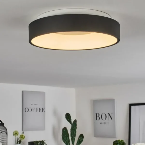 hofstein Plafonnier Playas LED Noir, Blanc, 1 lumière* Lampes Modernes