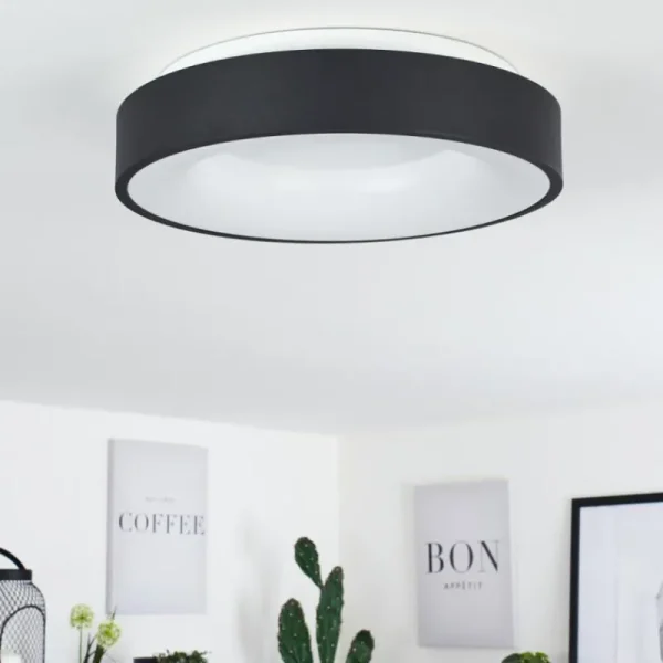 hofstein Plafonnier Playas LED Noir, Blanc, 1 lumière* Lampes Modernes