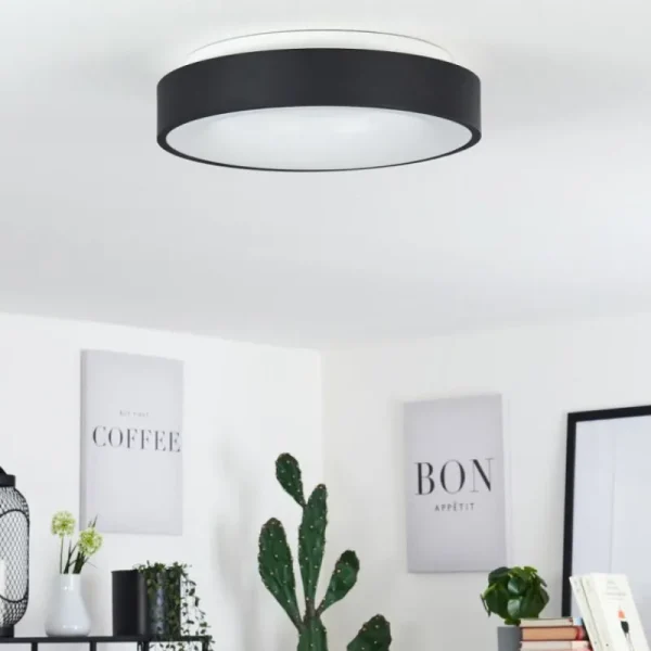hofstein Plafonnier Playas LED Noir, Blanc, 1 lumière* Lampes Modernes