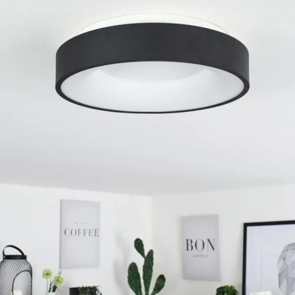 hofstein Plafonnier Playas LED Noir, Blanc, 1 lumière* Lampes Modernes