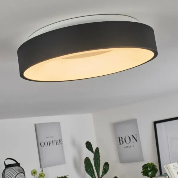 hofstein Plafonnier Playas LED Noir, Blanc, 1 lumière* Lampes Modernes