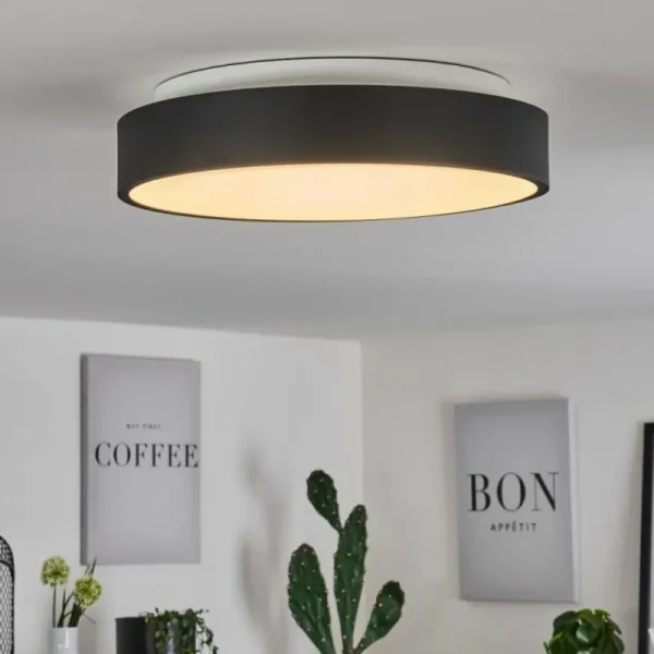 hofstein Plafonnier Playas LED Noir, Blanc, 1 lumière* Lampes Modernes