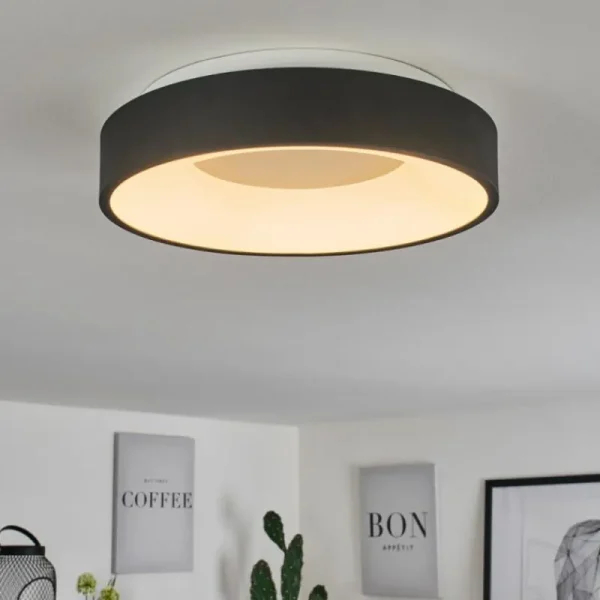hofstein Plafonnier Playas LED Noir, Blanc, 1 lumière* Lampes Modernes