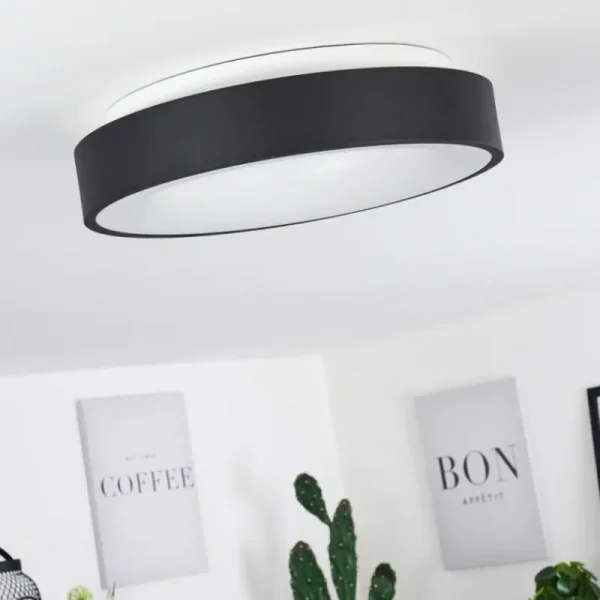 hofstein Plafonnier Playas LED Noir, Blanc, 1 lumière* Lampes Modernes