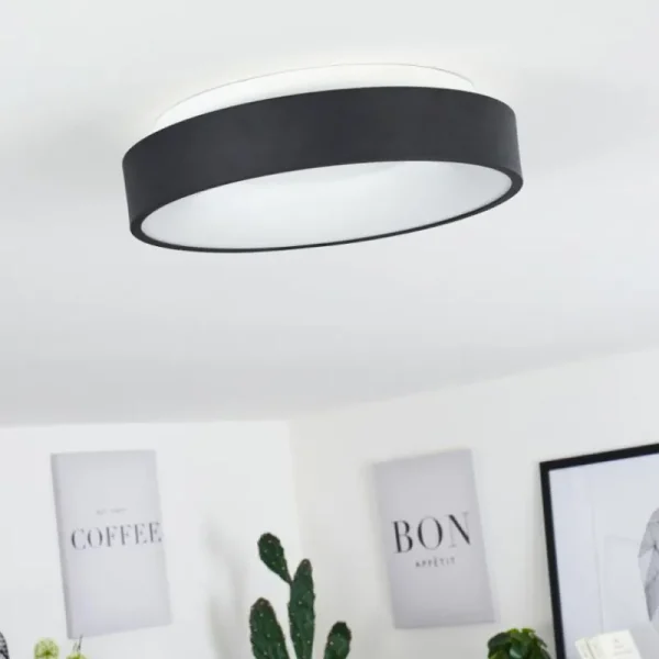 hofstein Plafonnier Playas LED Noir, Blanc, 1 lumière* Lampes Modernes