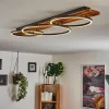 hofstein Plafonnier Pompu LED Bois foncé, Noir, 3 lumières* Lampes Modernes