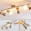 hofstein Plafonnier Pulau Bois clair, Nickel mat, 4 lumières* Lampes Modernes