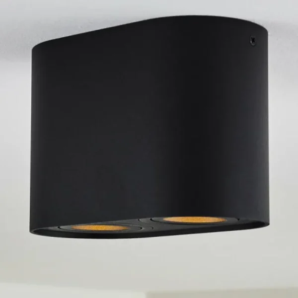 hofstein Plafonnier Quimper Noir, 2 lumières* Lampes Modernes