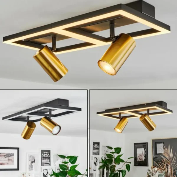 hofstein Plafonnier Reboleiro LED Noir, 3 lumières* Lampes Modernes