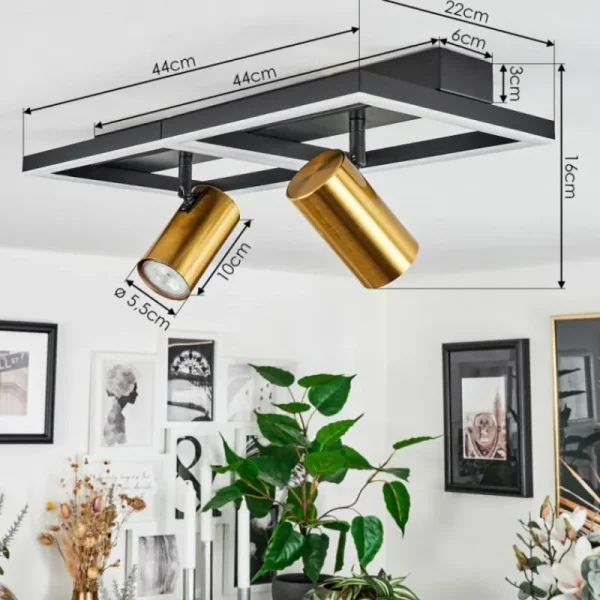 hofstein Plafonnier Reboleiro LED Noir, 3 lumières* Lampes Modernes