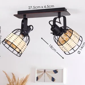 hofstein Plafonnier Recinto Noir, 2 lumières* Lampes Modernes