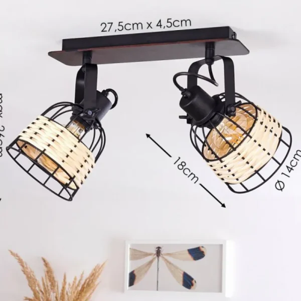 hofstein Plafonnier Recinto Noir, 2 lumières* Lampes Modernes