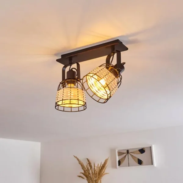 hofstein Plafonnier Recinto Noir, 2 lumières* Lampes Modernes