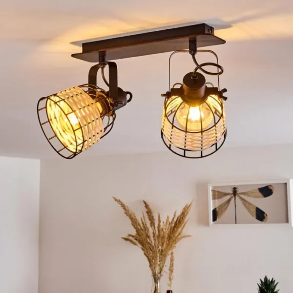 hofstein Plafonnier Recinto Noir, 2 lumières* Lampes Modernes