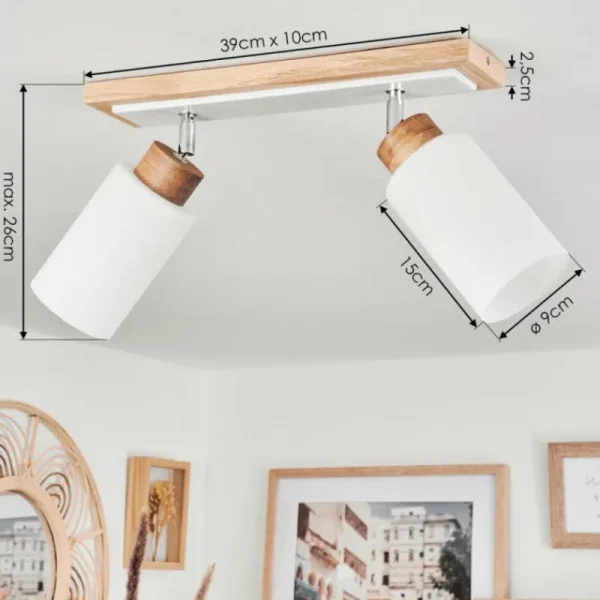 hofstein Plafonnier Represita Écru, Blanc, 2 lumières* Lampes Modernes
