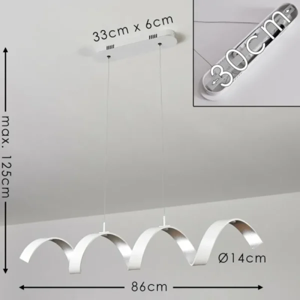 hofstein Plafonnier Rezat LED Blanc, 1 lumière* Lampes Modernes