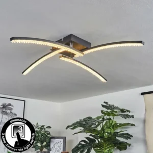 hofstein Plafonnier Rheinfelden LED Noir, 1 lumière* Lampes Modernes