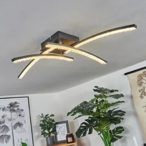 hofstein Plafonnier Rheinfelden LED Noir, 1 lumière* Lampes Modernes