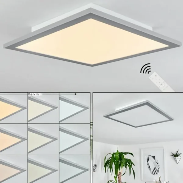 hofstein Plafonnier Ringuelet LED Blanc, 1 lumière, Télécommandes* Lampes Modernes