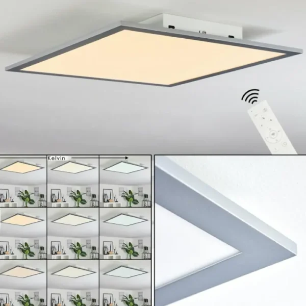 hofstein Plafonnier Ringuelet LED Blanc, 1 lumière, Télécommandes* Lampes Modernes