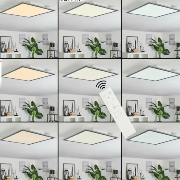 hofstein Plafonnier Ringuelet LED Blanc, 1 lumière, Télécommandes* Lampes Modernes