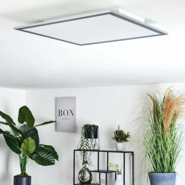 hofstein Plafonnier Ringuelet LED Blanc, 1 lumière, Télécommandes* Lampes Modernes