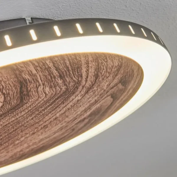 hofstein Plafonnier Rocha LED Brun, Couleur bois, Noir, 1 lumière* Lampes Modernes