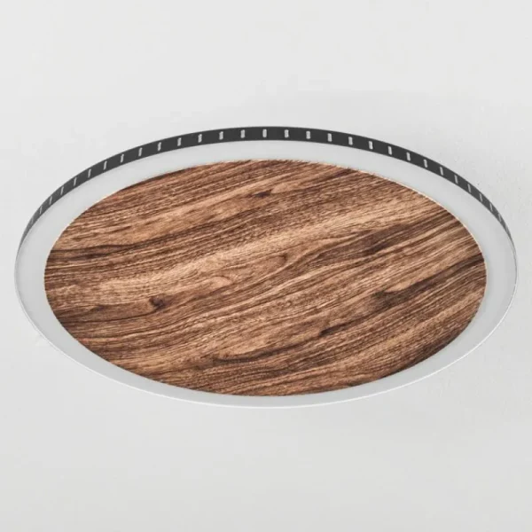 hofstein Plafonnier Rocha LED Brun, Couleur bois, Noir, 1 lumière* Lampes Modernes