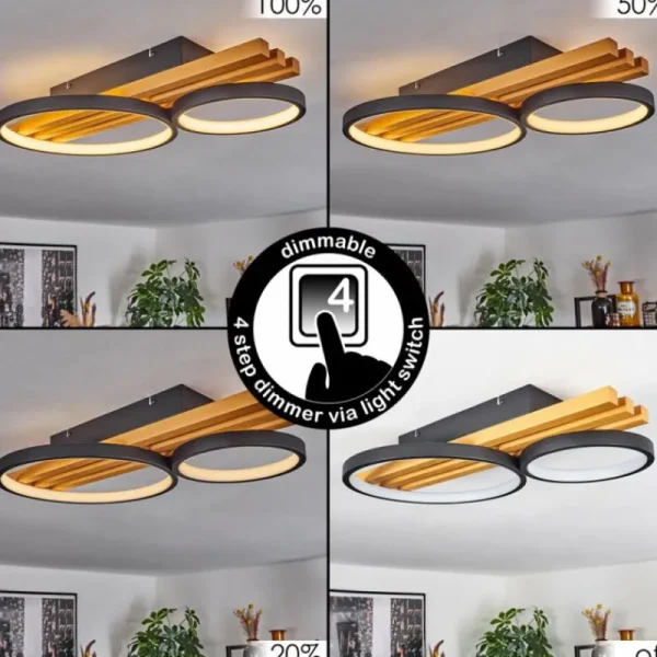 hofstein Plafonnier Rodekro LED Écru, Noir, 1 lumière* Lampes Modernes