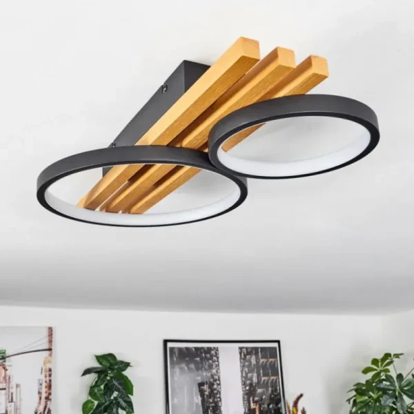 hofstein Plafonnier Rodekro LED Écru, Noir, 1 lumière* Lampes Modernes