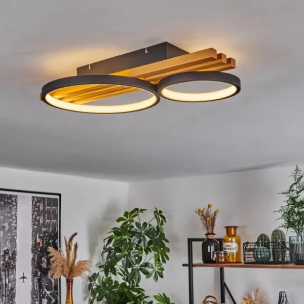 hofstein Plafonnier Rodekro LED Écru, Noir, 1 lumière* Lampes Modernes