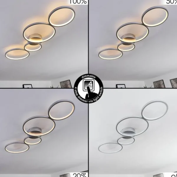 hofstein Plafonnier Rodekro LED Nickel mat, 1 lumière* Lampes Modernes