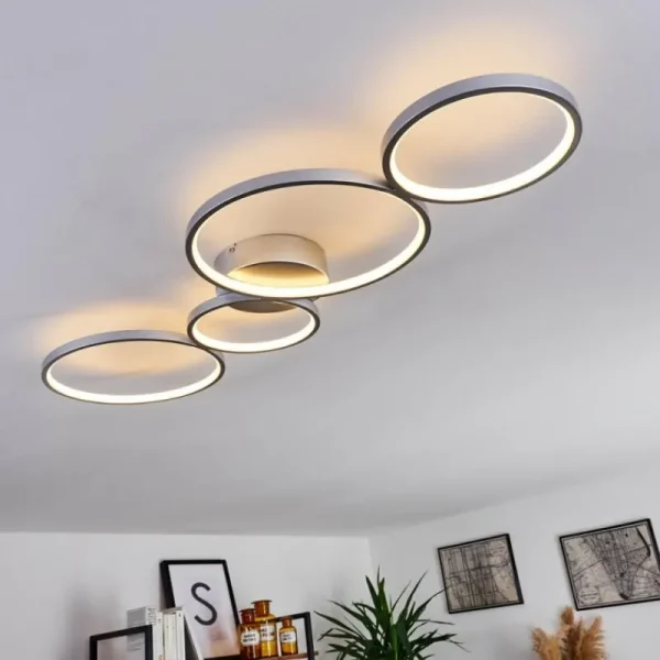 hofstein Plafonnier Rodekro LED Nickel mat, 1 lumière* Lampes Modernes