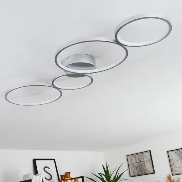hofstein Plafonnier Rodekro LED Nickel mat, 1 lumière* Lampes Modernes