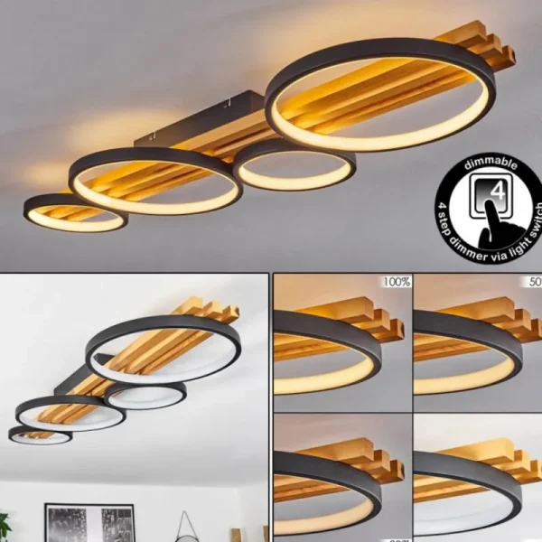 hofstein Plafonnier Rodekro LED Noir, 1 lumière* Lampes Modernes