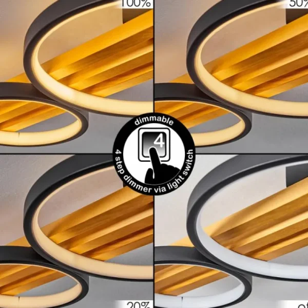 hofstein Plafonnier Rodekro LED Noir, 1 lumière* Lampes Modernes