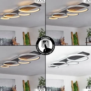 hofstein Plafonnier Rodekro LED Noir, Argenté, 1 lumière* Lampes Modernes
