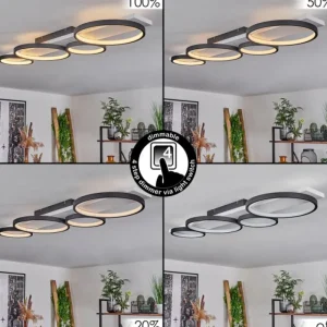 hofstein Plafonnier Rodekro LED Noir, Blanc, 1 lumière* Lampes Modernes