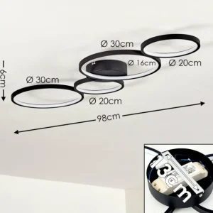 hofstein Plafonnier Rodekro LED Noir, 1 lumière* Lampes Modernes