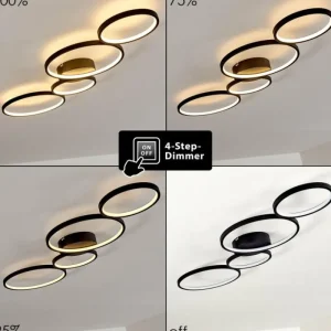 hofstein Plafonnier Rodekro LED Noir, 1 lumière* Lampes Modernes