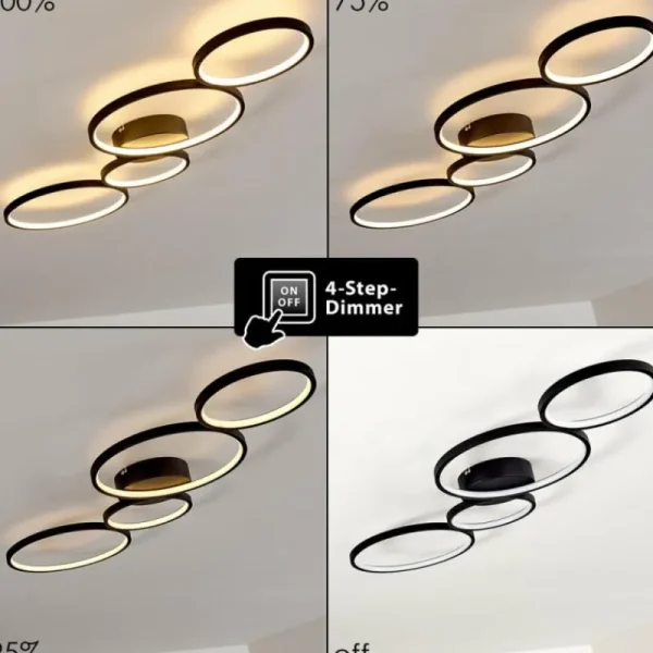 hofstein Plafonnier Rodekro LED Noir, 1 lumière* Lampes Modernes