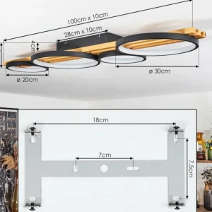 hofstein Plafonnier Rodekro LED Noir, 1 lumière* Lampes Modernes
