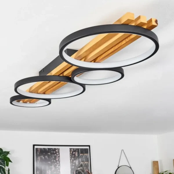 hofstein Plafonnier Rodekro LED Noir, 1 lumière* Lampes Modernes