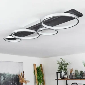 hofstein Plafonnier Rodekro LED Noir, Argenté, 1 lumière* Lampes Modernes