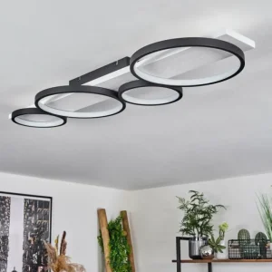 hofstein Plafonnier Rodekro LED Noir, Blanc, 1 lumière* Lampes Modernes