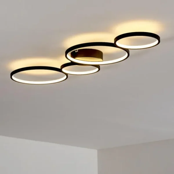 hofstein Plafonnier Rodekro LED Noir, 1 lumière* Lampes Modernes
