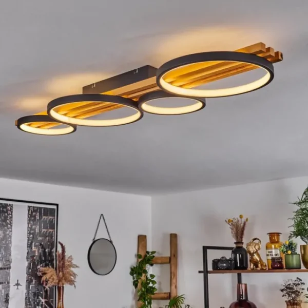 hofstein Plafonnier Rodekro LED Noir, 1 lumière* Lampes Modernes