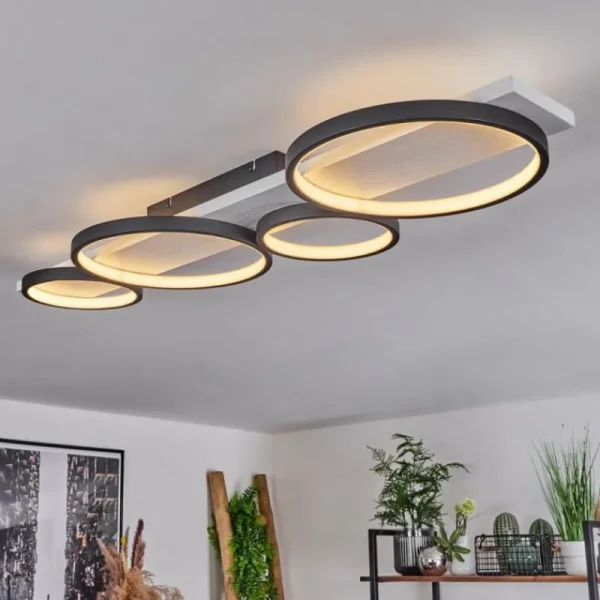 hofstein Plafonnier Rodekro LED Noir, Blanc, 1 lumière* Lampes Modernes