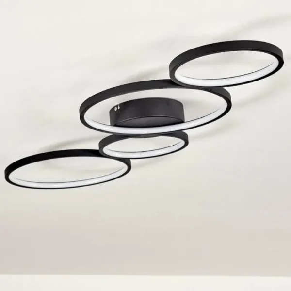 hofstein Plafonnier Rodekro LED Noir, 1 lumière* Lampes Modernes