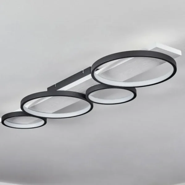 hofstein Plafonnier Rodekro LED Noir, Blanc, 1 lumière* Lampes Modernes